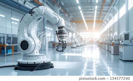 A blurry crowd of business people walking past a modern office building and through a metal subway station highlights the industrial steel equipment of city travel 134577290