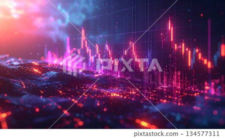 Abstract colorful light background loop featuring a digital blue heart pulse wave and medical cardiogram frequency animation on a black technology monitor 134577311