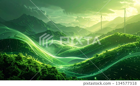 Scenic panorama of green alpine meadows and forests in the summer European Alps under a cloudy sky with a view of snow capped mountain peaks and a lush valley Scenic panorama of green alpine meadows and forests in the summer European Alps under a cloudy sky with a view of snow capped mountain peaks and a lush valley 134577318