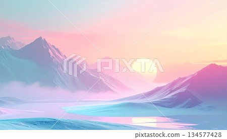 Modern interior design featuring a pink and white aesthetic with a vase and floral decoration creating a beautiful wedding celebration frame for a Valentine gift card concept 134577428