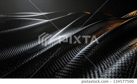 Abstract black and white background with a dark metallic texture featuring a grey steel pattern and blue light lines on a textured fabric vector wallpaper 134577500