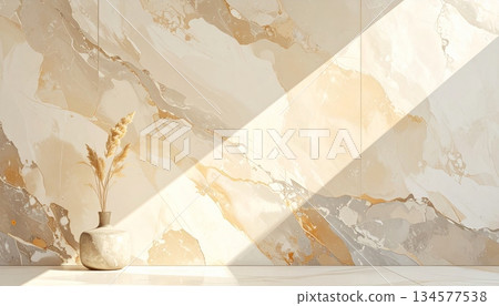 A macro slice of fresh cream dessert with a sweet mineral texture of stone and brown agate shell isolated on white 134577538