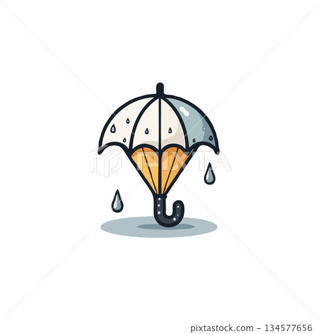 Stylized umbrella design gracefully guarding from gentle raindrops bringing a soothing tranquil Stylized umbrella design gracefully guarding from gentle raindrops bringing a soothing tranquil 134577656