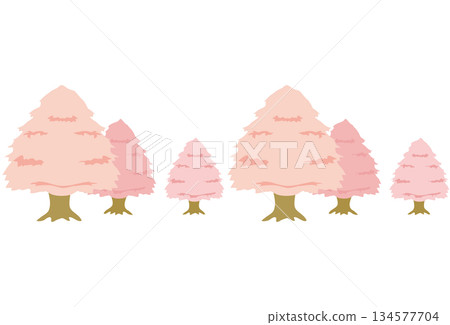 樹木圖案（春季，無縫） 134577704