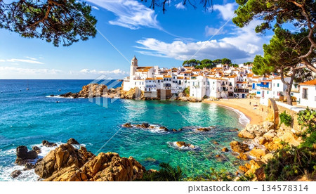 A breathtaking Mediterranean landscape view of the historic coastal city of Dubrovnik Croatia reveals stunning European architecture and a bustling summer harbor port nestled along the blue sea A breathtaking Mediterranean landscape view of the historic coastal city of Dubrovnik Croatia reveals stunning European architecture and a bustling summer harbor port nestled along the blue sea 134578314