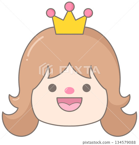 Cute Little Princess girl face character Cute Little Princess girl face character 134579088