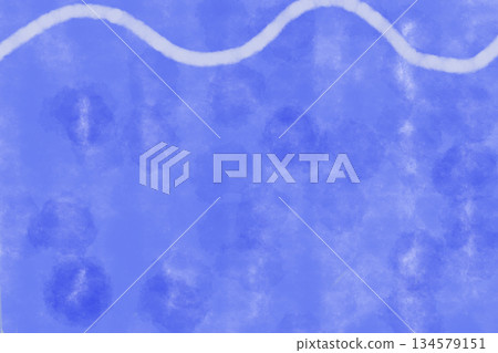 Illustration material: Gray wavy lines on a navy blue background (Japanese modern image) 134579151