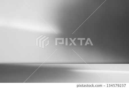 Grey Wall Shadow Background Kitchen Floor White Abstract Light Backdrop Studio Room Product Light Texture Overlay Marble Cement Mockup Display Minimal Podium Scene Loft Stage Template Summer Platform. 134579237