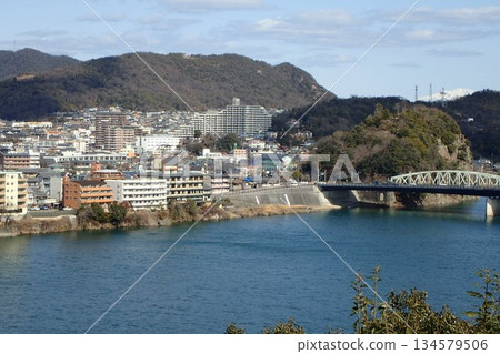 View of the Kiso River and Unuma city from the Inuyama Castle tower 134579506