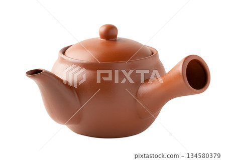 Brown teapot on a transparent background 134580379