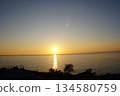 Sunset over the Pacific Ocean from Aki City, Kochi Prefecture 134580759
