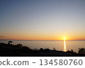 Sunset over the Pacific Ocean from Aki City, Kochi Prefecture 134580760