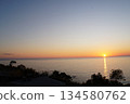 Sunset over the Pacific Ocean from Aki City, Kochi Prefecture 134580762