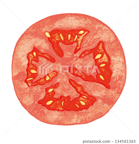 Hand-drawn tomato slice illustration (food material/ingredient illustration) Hand-drawn tomato slice illustration (food material/ingredient illustration) 134581383