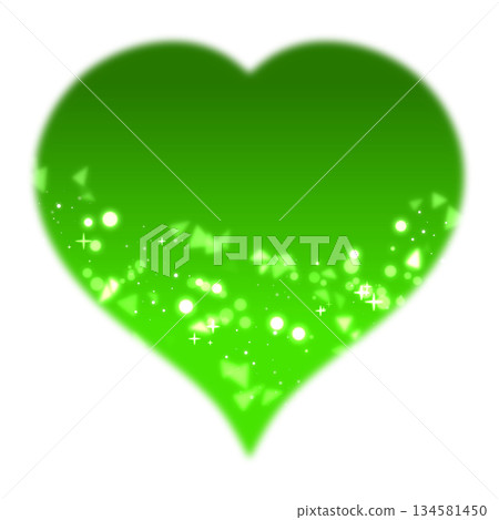 A cute yellow-green glitter gradient heart illustration A cute yellow-green glitter gradient heart illustration 134581450
