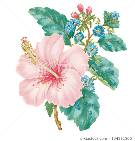 little cute fairy with flower wreath 134581500