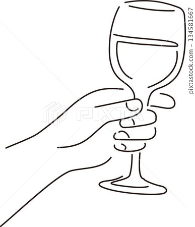 歡呼和慶祝的線條藝術插圖 歡呼和慶祝的線條藝術插圖 134581667