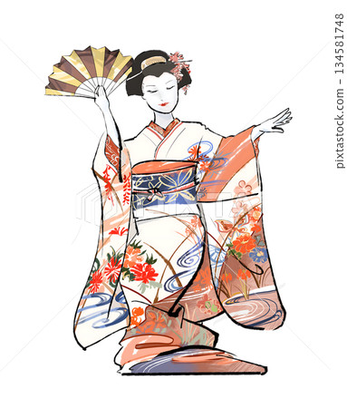 秋季和服舞 秋季和服舞 134581748
