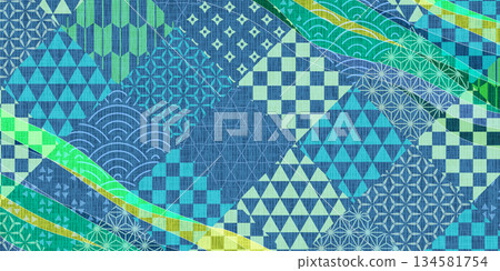 日本圖案藍色圖案背景 日本圖案藍色圖案背景 134581754