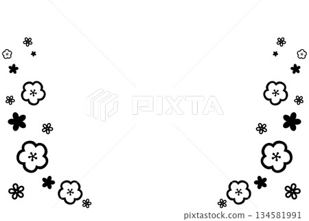 Black floral frame 134581991