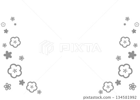 灰色花卉邊框 灰色花卉邊框 134581992