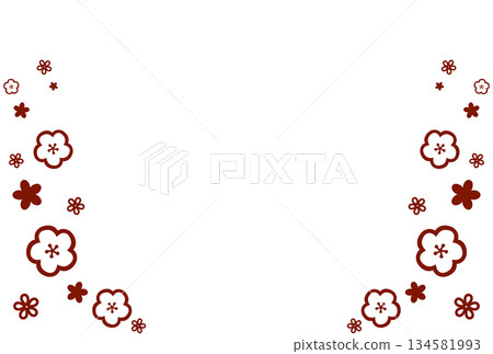 Brown floral frame 134581993