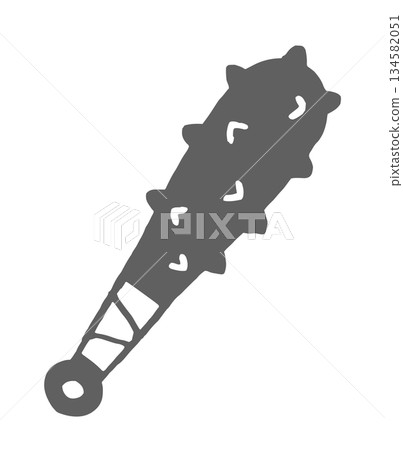 Woodblock style demon's iron club 134582051