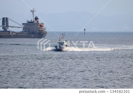 Speeding patrol boat Speeding patrol boat 134582101