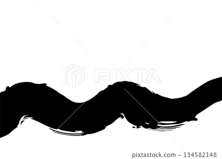 A brushed, black, wavy line 134582148