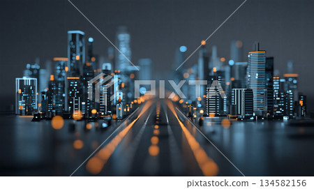 3D未來城市景觀 134582156