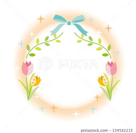 Tulip and ribbon spring frame Tulip and ribbon spring frame 134582215