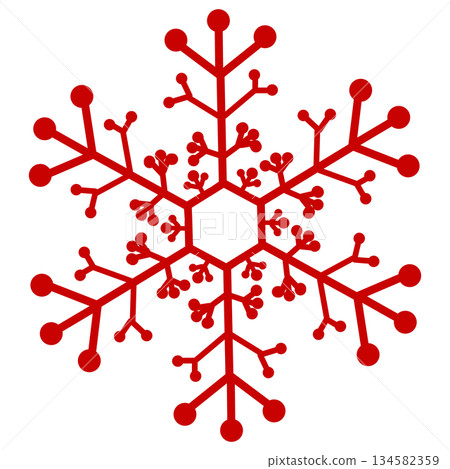 Red branched snowflake 134582359
