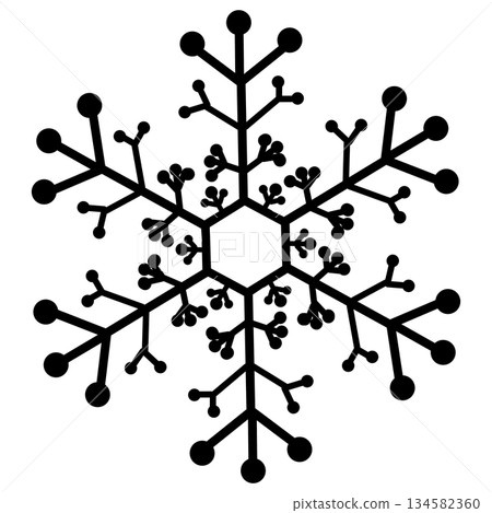 Black branched snowflakes 134582360