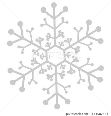 Gray multi-branched snowflake Gray multi-branched snowflake 134582361