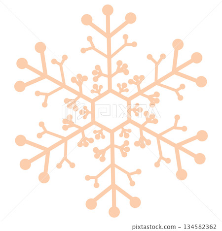 Pale orange branched snowflake 134582362