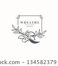 Wreaths Flower logo design botanical. Boutique, Spa, and wedding 134582379