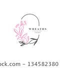 Wreaths Flower logo design botanical. Boutique, Spa, and wedding 134582380