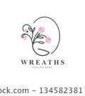 Wreaths Flower logo design botanical. Boutique, Spa, and wedding 134582381
