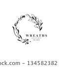 Wreaths Flower logo design botanical. Boutique, Spa, and wedding 134582382