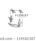 Wreaths Flower logo design botanical. Boutique, Spa, and wedding 134582387