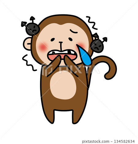 A monkey suffering from tooth decay A monkey suffering from tooth decay 134582634