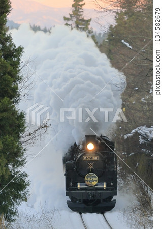 Banetsu West Line SL擁有雪景 134582679