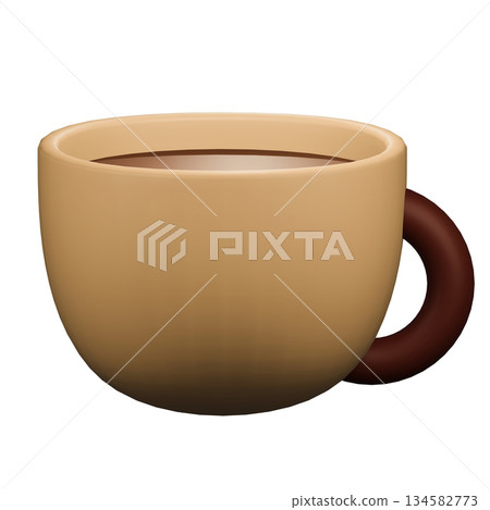 3D illustration of a simple coffee cup in natural colors 3D illustration of a simple coffee cup in natural colors 134582773