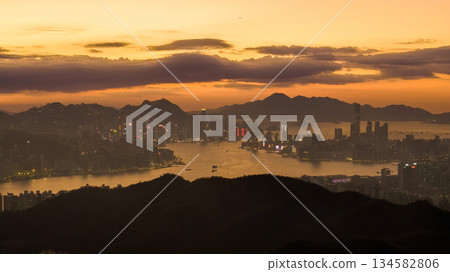 Dec 20 2022 Modern Tseung Kwan O Skyline Under Vibrant Evening Sky Dec 20 2022 Modern Tseung Kwan O Skyline Under Vibrant Evening Sky 134582806