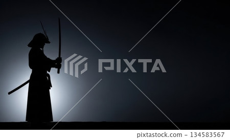 孤膽戰士:黎明時分,武士的身影佇立在山丘之上。 孤膽戰士:黎明時分,武士的身影佇立在山丘之上。 134583567