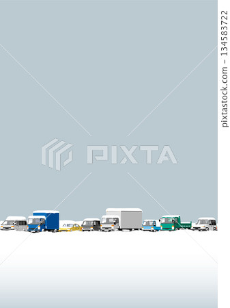 Traffic congestion due to snowfall 134583722