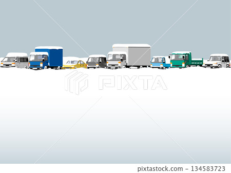 降雪導致交通擁堵 降雪導致交通擁堵 134583723