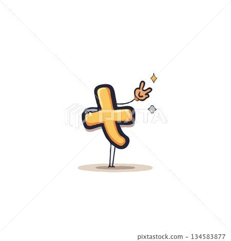 Animated arithmetic character playfully casting enchanting sparkles with positive outlook and fun Animated arithmetic character playfully casting enchanting sparkles with positive outlook and fun 134583877