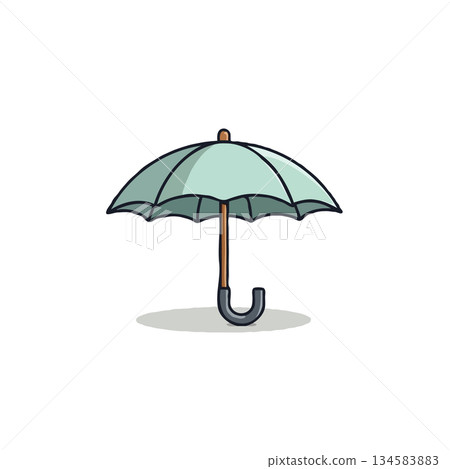 Isolated umbrella illustration offering protection and shelter, suitable for weather forecasts, Isolated umbrella illustration offering protection and shelter, suitable for weather forecasts, 134583883