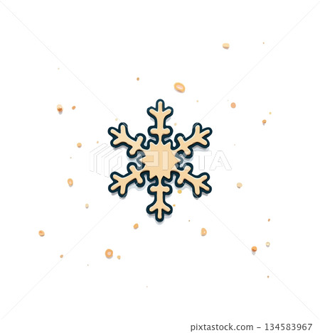 Delicate winter snowflake design with subtle pastel colors creating festive seasonal atmosphere Delicate winter snowflake design with subtle pastel colors creating festive seasonal atmosphere 134583967